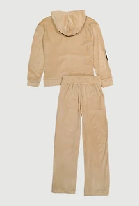 Girls Velour NY Graphic Hoodie and Sweatpants