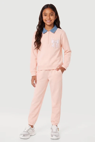 Girls Just A Girl Graphic Pullover and Sweatpants Set
