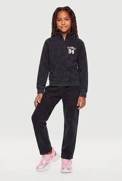 Girls Acid Wash Iconic 94 Graphic Sweatshirt and Sweatpants
