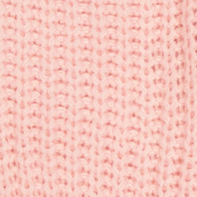 Little Girls Bow Detail Long Sleeve Crew Neck Sweater