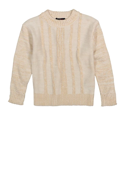 Little Girls Cable Knit Crew Neck Sweater