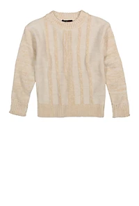 Little Girls Cable Knit Crew Neck Sweater