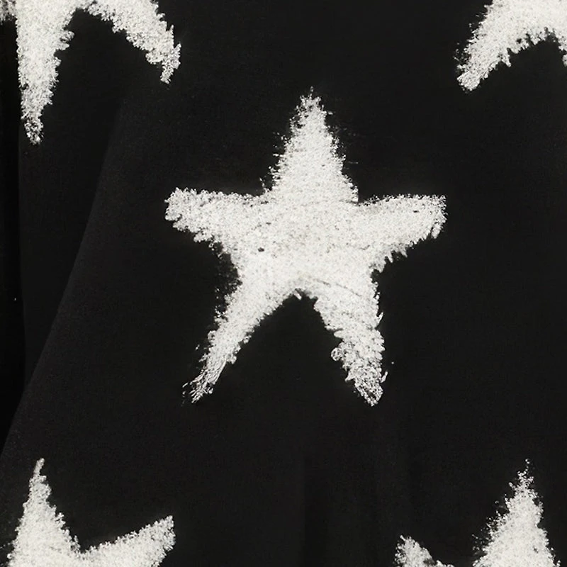 Girls Boucle Star Print Distressed Sweater