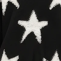 Girls Boucle Star Print Distressed Sweater