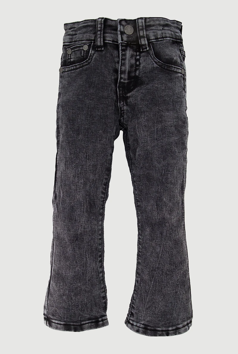 Little Girls Stretch Mid Rise Flare Leg Jeans