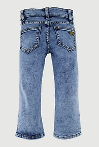 Little Girls Stretch Mid Rise Flare Leg Jeans, Blue,