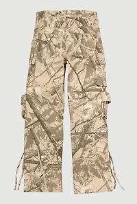 Girls Hunter Camo Straight Leg Cargo Pants, Beige, Size 8