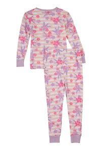 Little Girls Graphic Print Pajama Top and Pants