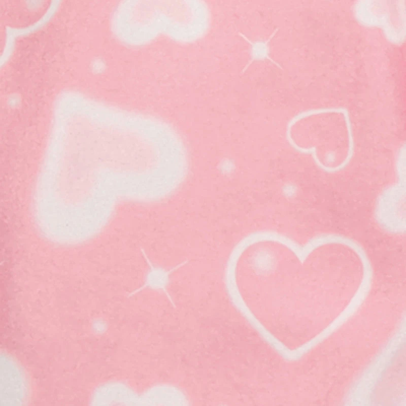 Little Girls Patterned Crew Neck Footed Pajamas