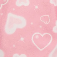 Little Girls Patterned Crew Neck Footed Pajamas