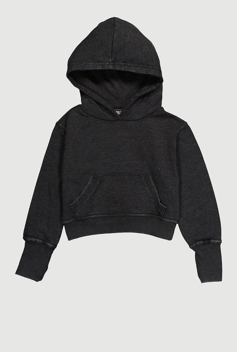 Girls Kangaroo Pocket Hooded Sweatshirt, 7-8