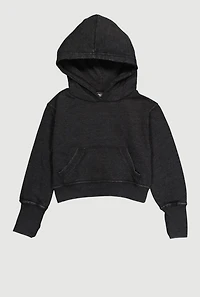 Girls Kangaroo Pocket Hooded Sweatshirt, 7-8
