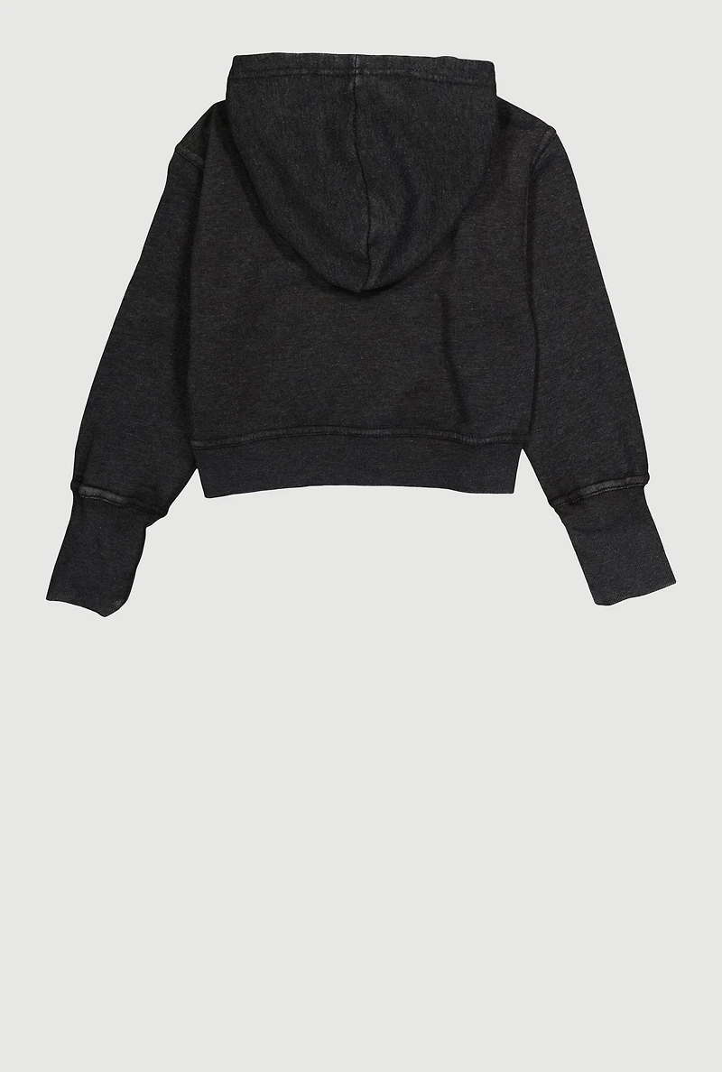 Girls Kangaroo Pocket Hooded Sweatshirt, 7-8