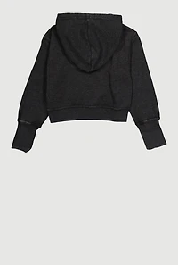 Girls Kangaroo Pocket Hooded Sweatshirt, 7-8