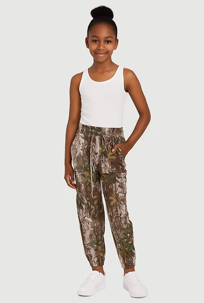 Girls Hunter Camo Cargo Joggers, Multi, Size 14