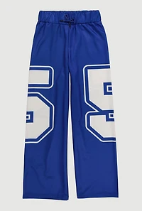Girls Drawstring Waist Graphic Print Track Pants, 16