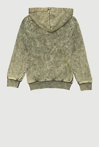 Girls French Terry Acid Wash Hooded Sweatshirt,