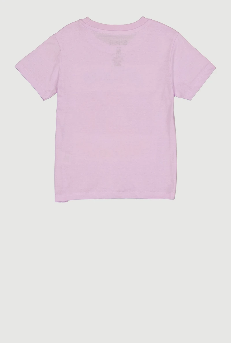 Little Girls Stitch and Angel Fruit Stand Graphic Tee