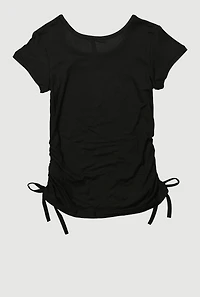 Little Girls Rhinestone Butterfly Graphic Tee, Black,