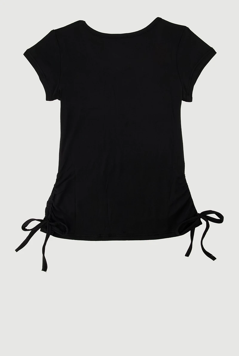 Little Girls Queen Life Graphic T-Shirt, Black, Size 4