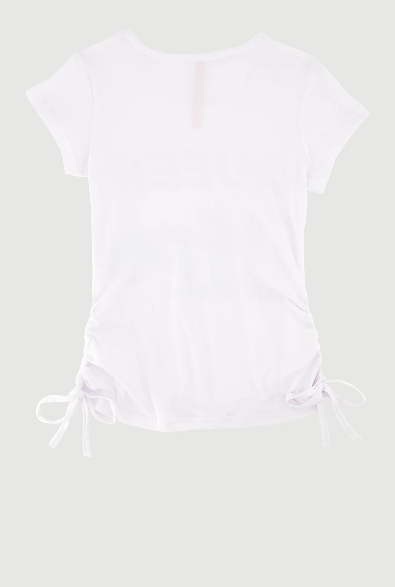 Little Girls Queen Life Graphic T-Shirt, White, Size 5-6