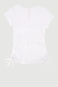 Little Girls Queen Life Graphic T-Shirt, White, Size 5-6