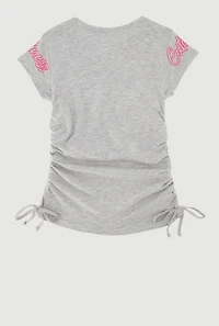 Little Girls Cuteness Runs My Family Sequin T-Shirt, Grey,