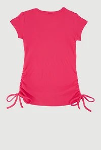 Little Girls Ribbed Knit The Original Queen Graphic Rhinestone Tee