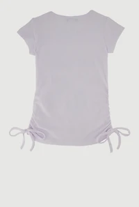 Little Girls With Brave Wings She Flies Ribbed Knit Graphic Tee, White, Size 6X