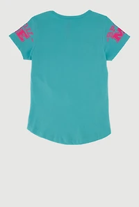 Little Girls Spoil Me Sequin Graphic T-Shirt, Blue, Size 4