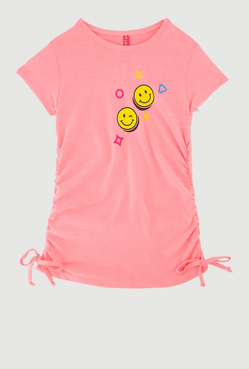 Little Girls Smile Everyday Graphic Print Tee, Pink, Size 5-6