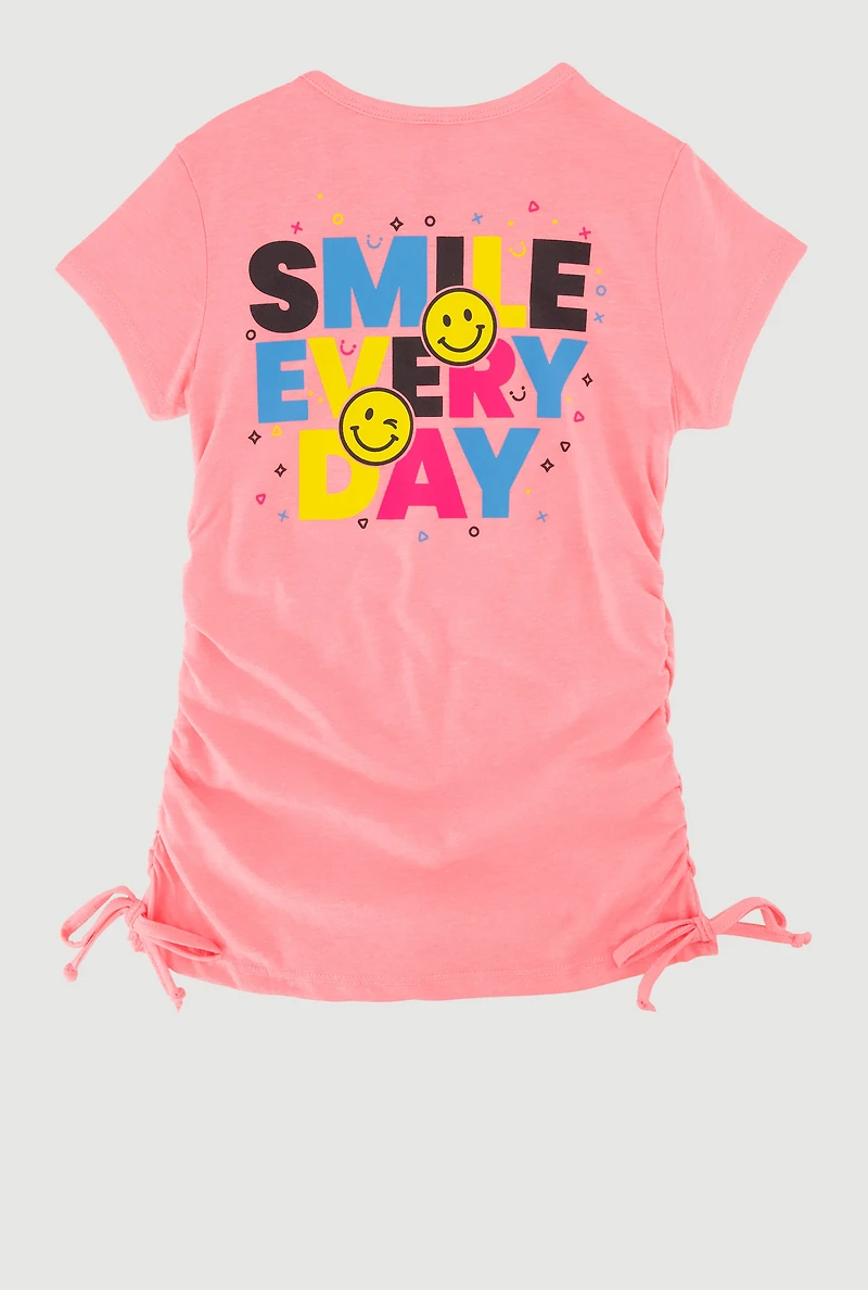 Little Girls Smile Everyday Graphic Print Tee, Pink, Size 5-6