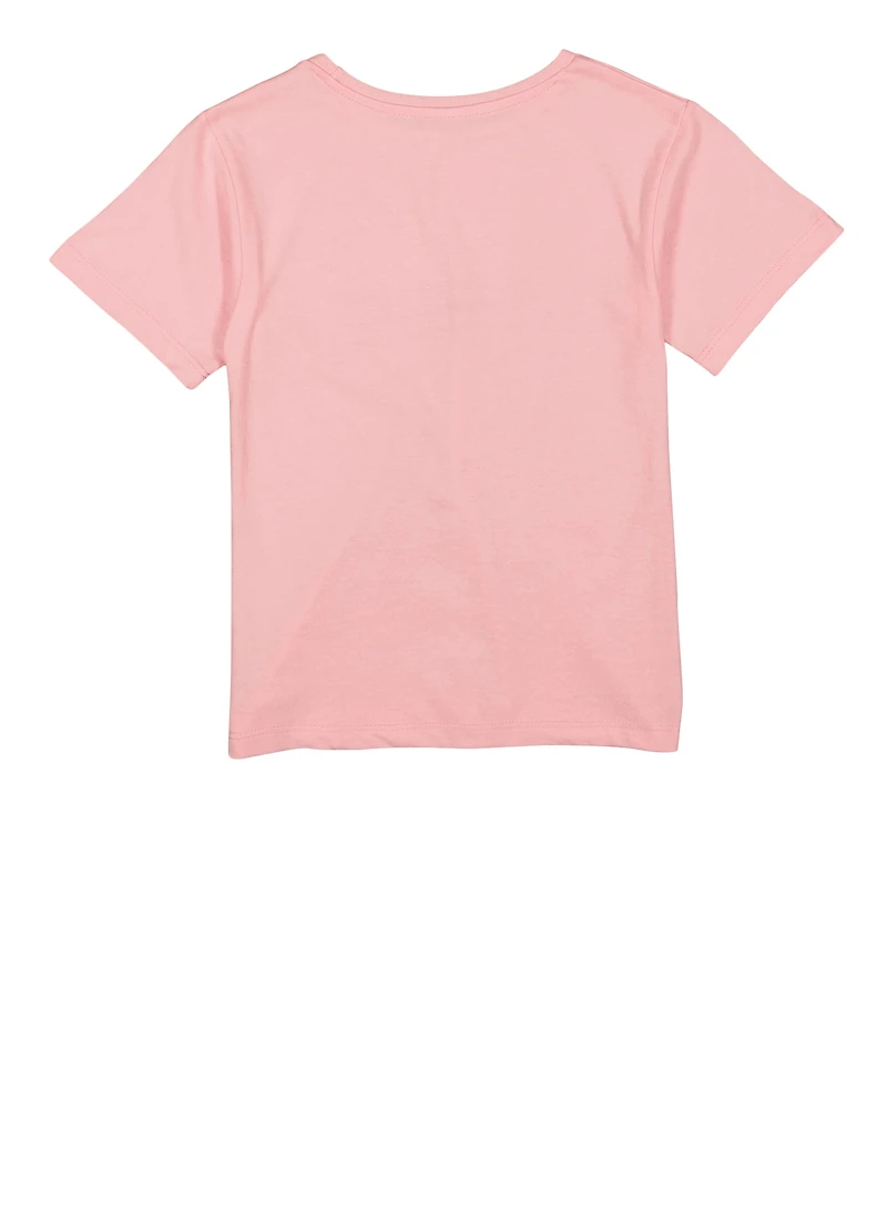 Little Girls Messi 10 Graphic Tee, Pink, Size 4