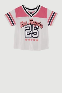 Girls Varsity Stripe Graphic Print Football Jersey, Multi, Size 7-8
