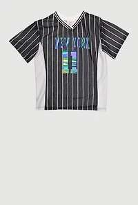 Girls City Graphic Pinstripe Football Jersey,