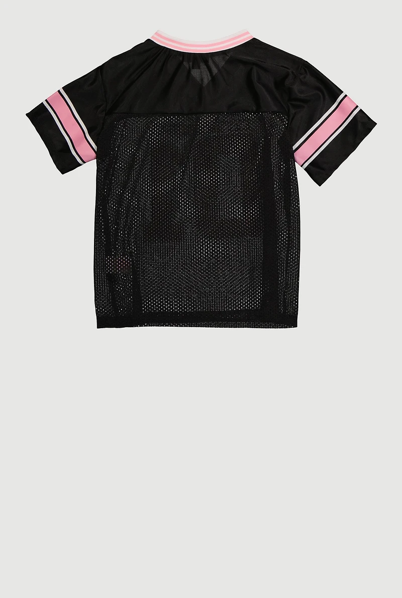 Girls Extraordinary 01 Football Jersey, Black, Size 10-12
