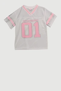 Girls Extraordinary 01 Football Jersey, White, Size 10-12
