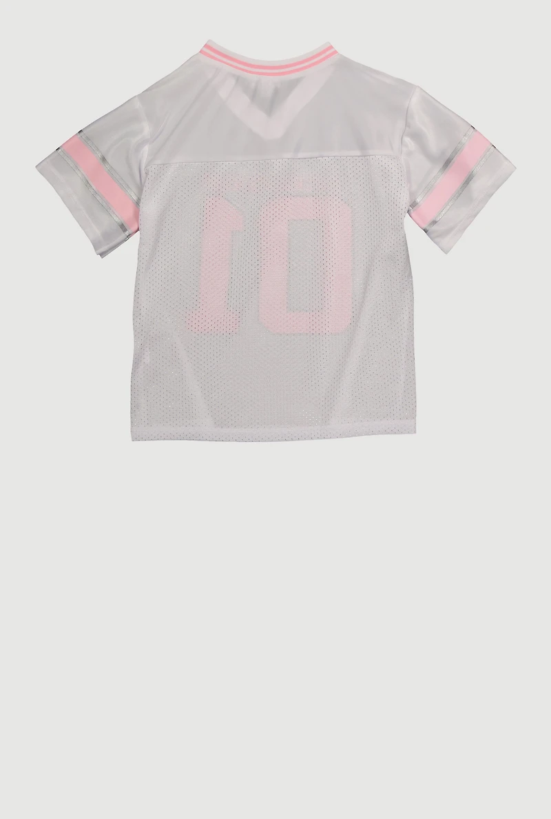 Girls Extraordinary 01 Football Jersey, White, Size 14-16