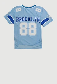 Girls Brooklyn 88 Football Jersey, Blue, Size 7-8