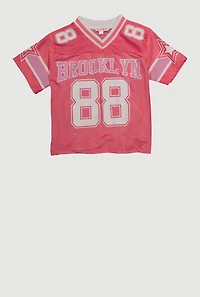 Girls Brooklyn 88 Football Jersey, Pink, Size 14-16