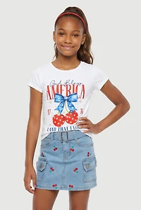 Girls God Bless America Graphic Tee