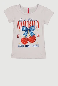 Girls God Bless America Graphic Tee