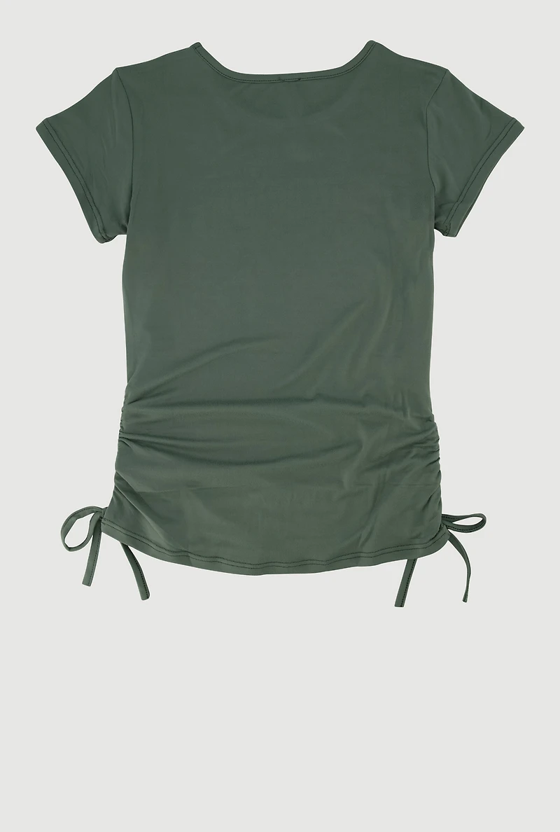 Girls Rhinestone Bow Graphic T-Shirt