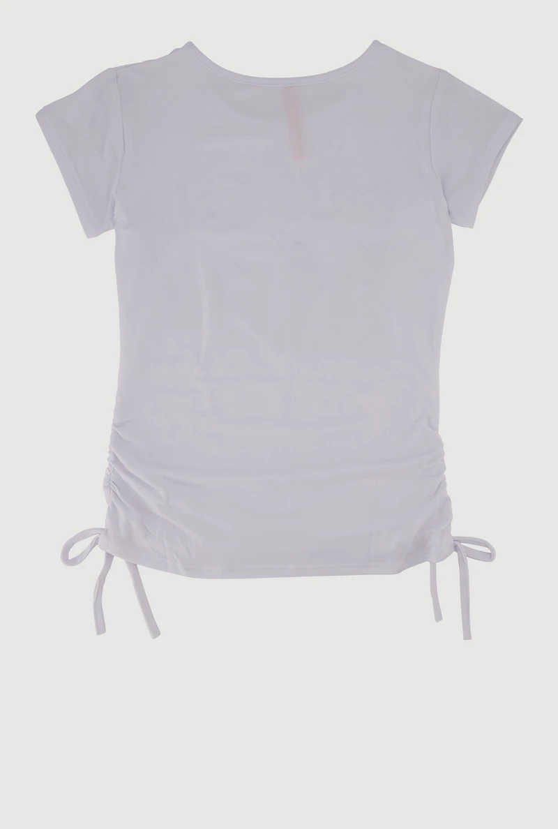 Girls Queen Life Graphic T-Shirt, White, Size 10-12