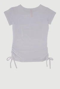 Girls Queen Life Graphic T-Shirt, White, Size 10-12