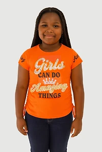 Girls Sequin Can Do Amazing Things Graphic Tee