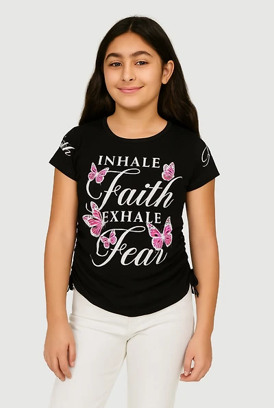 Girls Inhale Faith Exhale Fear Graphic T-Shirt