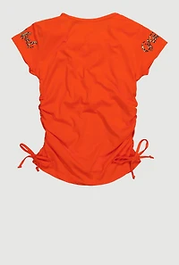Girls Choose To Be Grateful Graphic Print Crew Neck T-Shirt, Orange, Size 7-8