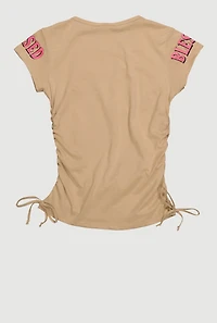 Girls Rockin The Blessed Queen Life Graphic Tee, Beige, Size 10-12