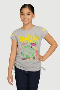 Girls Brooklyn NYC Bear Graphic Print T-Shirt